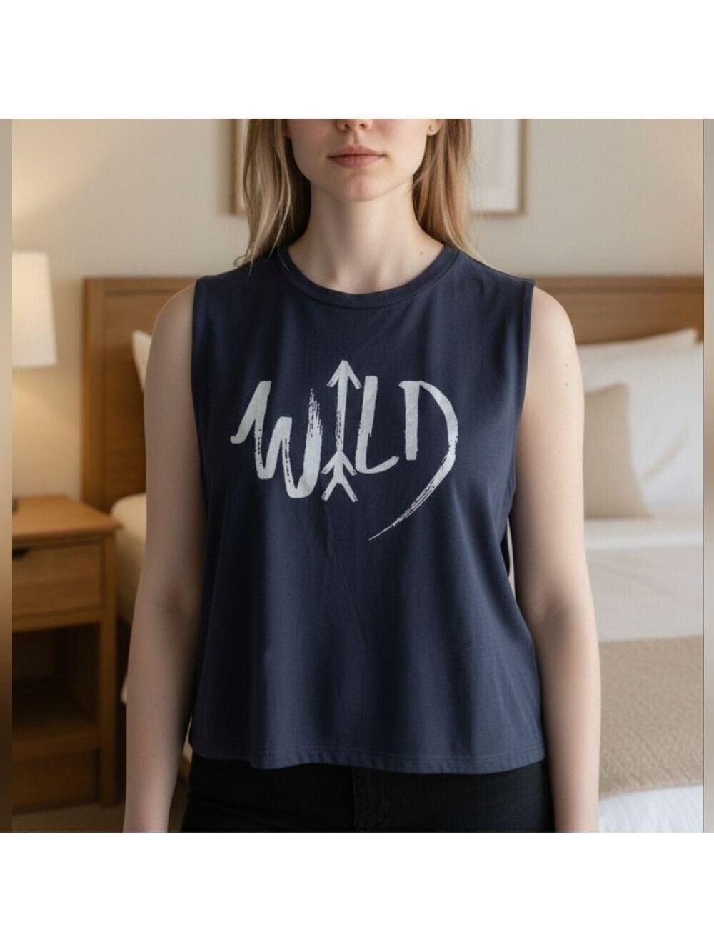 Rock Rose Couture Black Tank Top Wild Logo #TK7